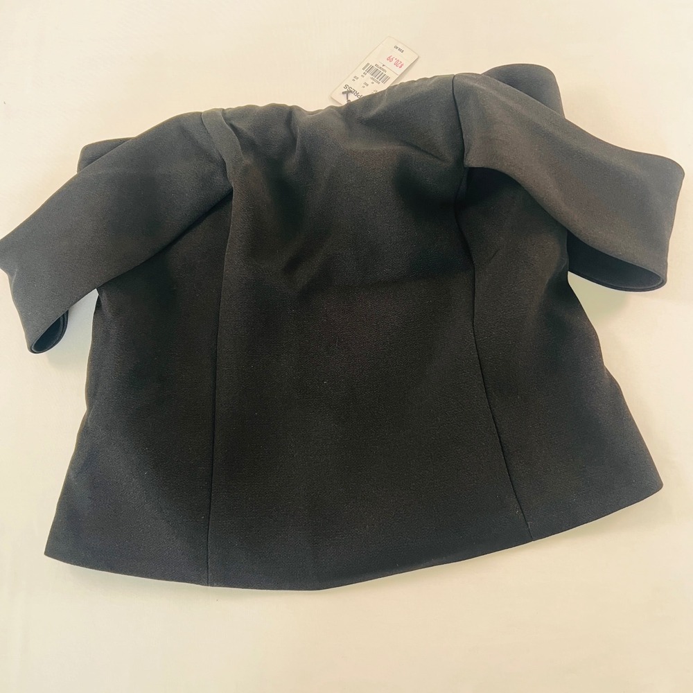 Express Womens Black Off The Shoulder Sweetheart Neck Zip Back Blouse Top Size 4